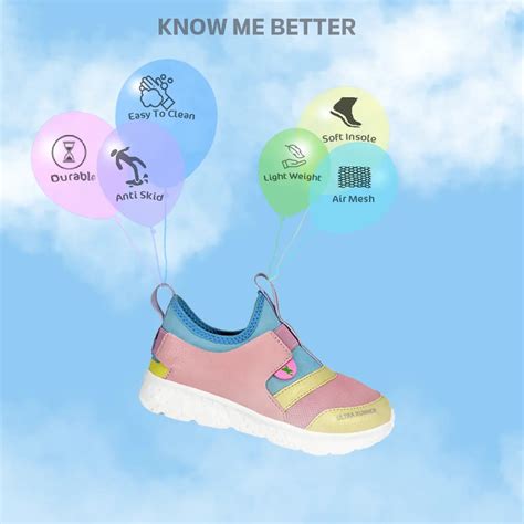 Ultra Runner Girls Pink Pastel Colour-Block Sneakers – Hopits