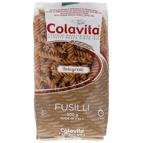 Buy Fusilli Whole Wheat Pasta (500g) Online | Colavita India
