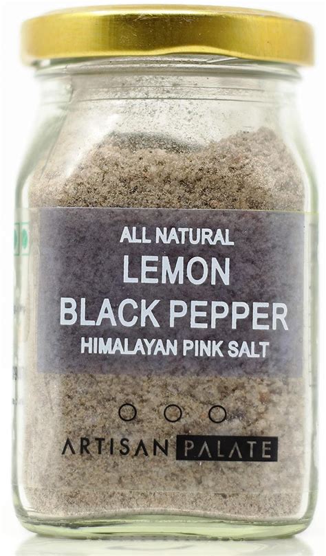 Artisan Palate Lemon Black Pepper Himalayan Pink Salt Jar | All Natural ...