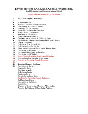 LIST OF OFFICIAL R Doc Template | pdfFiller
