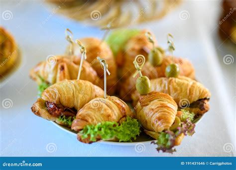 Croissant Sandwiches On Chopping Board Royalty-Free Stock Photo ...