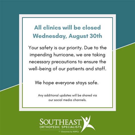 Southeast Orthopedic Specialists on LinkedIn: All clinic locations will ...