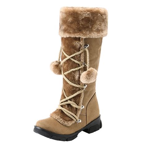 Women's Cute Warm Faux Fur Lined Mid Calf Winter Snow Boots Cold ...
