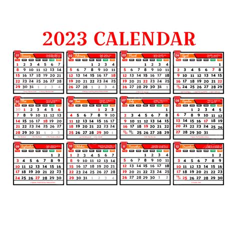 Unduh Gratis Kalender 2023 Versi Pdf Png Dan Lengkap Dengan Hari ...