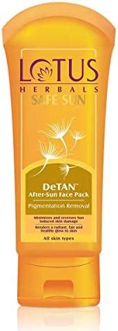 LOTUS HERBAL Safe Sun DeTan After-Sun Face Pack, reduces Sun Tan ...
