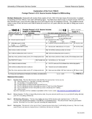 Fillable Online uwservice wisc 2013 Instructions for Form 1042-S ...