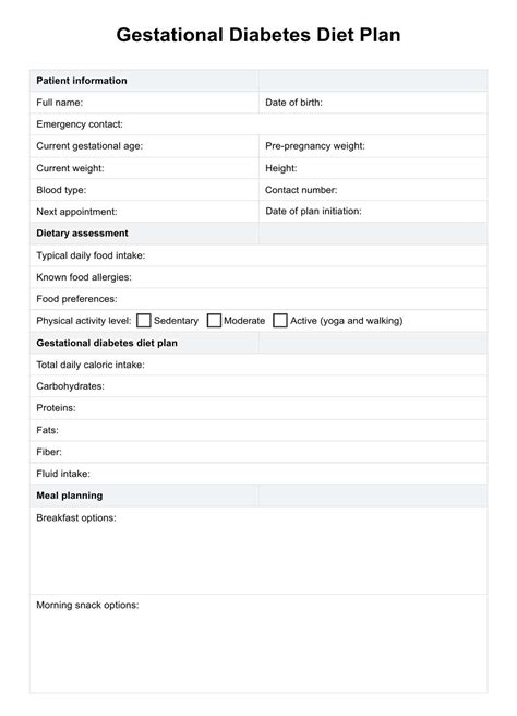 Gestational Diabetes Diet Chart & Example | Free PDF Download
