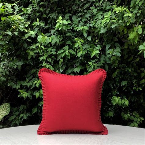Idyllic Pleated Cotton Cushion Cover Ruby by Studio Covers
