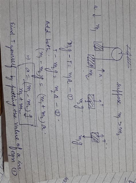 .A bucket with mass m2 and a block with mass m1 are hung on a pulley ...