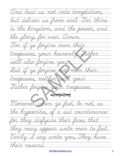 Lord's Prayer and Matthew 6 Cursive Copywork | Made By Teachers
