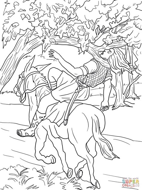 Absalom in the bible coloring pages