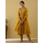 Purple Hand Embroidered Chanderi Suit with Organza Dupatta- Set of 3