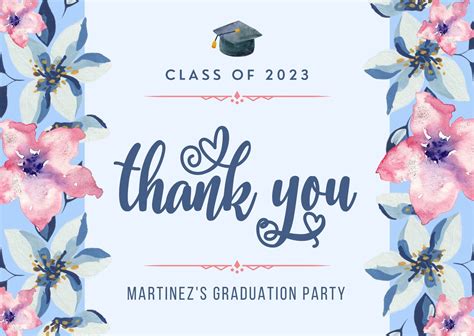 Page 2 - Free custom printable graduation thank you card templates | Canva