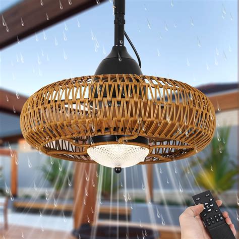 Airposta Waterproof Outdoor Ceiling Fan with Lights Remote Control, Wet ...