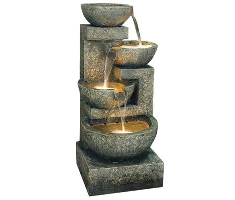 Review Large Granite Four Bowl Water Feature - Woodstoc - Outside Made ...