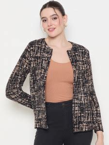 Zigo Self Design Mandarin Neck Casual Women Black, Brown Sweater - Buy ...