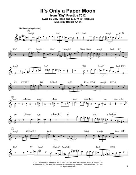 It's Only A Paper Moon by Miles Davis Sheet Music for Trumpet ...