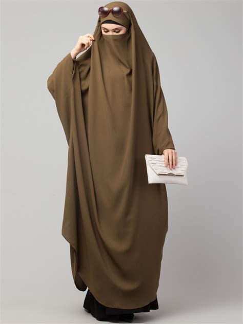 Full Length- Single Piece Jilbab With Adjustable Mouthpiece in Firdaus ...