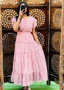 RKK Collection Women Gown Pink Ankle Length Dress - Buy RKK Collection ...