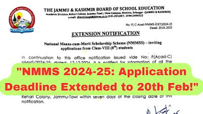 NMMS 202NMMS 2024-25: Application Deadline Extended to February 20 ...