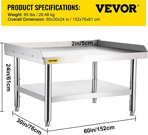 Buy VEVOR Stainless Steel Equipment Grill Stand, 60 x 30 x 24 Inches ...