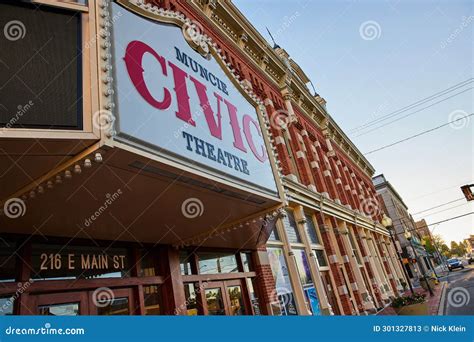 Vintage Muncie Civic Theatre Marquee in Historic Downtown at Golden ...