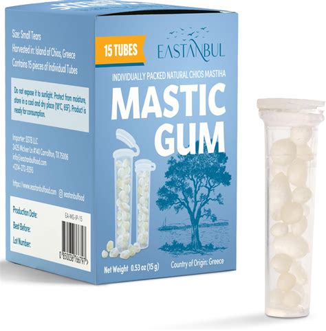Amazon.com : Eastanbul Mastic Gum Chewing Gum 0.53oz(15g), Jawliner Gum ...