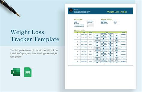 Weight Loss Tracker Templates in Excel, Google Sheets - Download ...