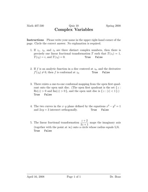 Image result for Complex Variables Exercise