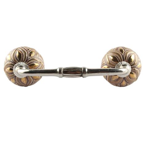 Golden Flower Ceramic Bridge Handle