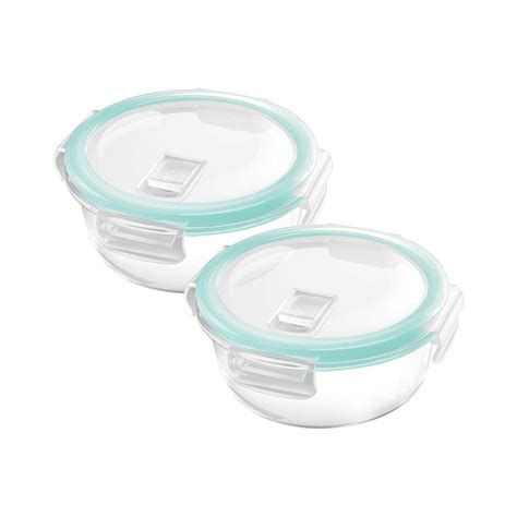Treo By Milton Hi Borosilicate Clip Fresh Round Container, Set of 2 ...
