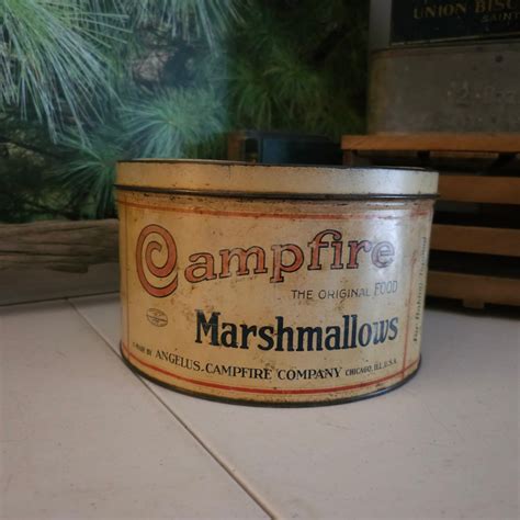 Antique Campfire Marshmallows Tin Made by Angelus Campfire Company ...