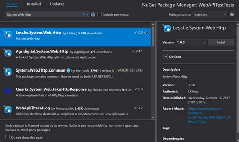 Web API Unit Test C 的图像结果