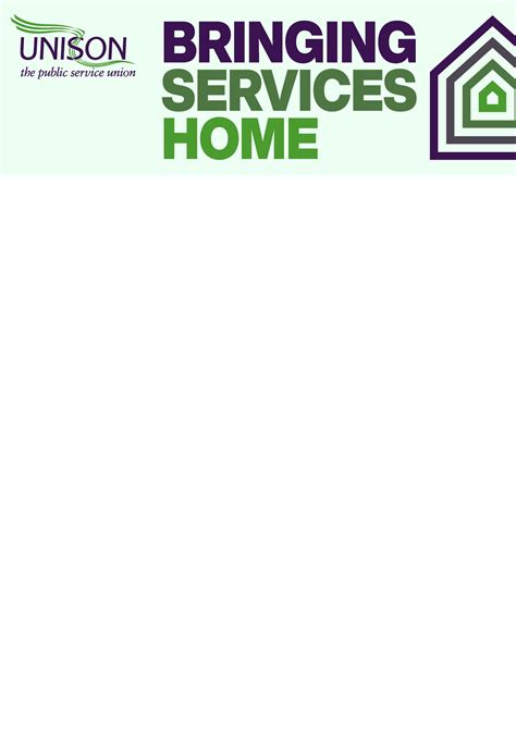 Bringing Services Home placard - UNISON Shop
