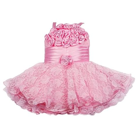 Wish Karo Baby Girls' Knee Length Dress (fr104p6-12 Months_Baby Pink_6 ...