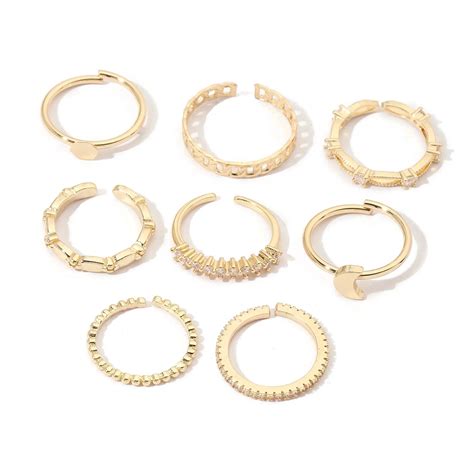 Set Of 8 Stairway to Bliss Rings | Salty – Salty Accessories