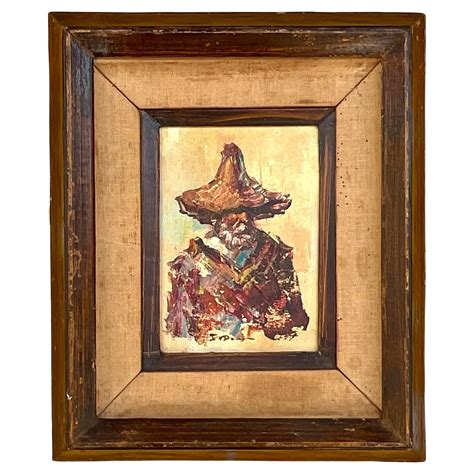Vintage Boho 1965 Original Floral Oil Painting on Board For Sale at 1stDibs
