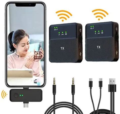 MOOZMOB Double Person Wireless Mic with Noise Reduction for Mobile ...