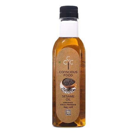 Conscious Food Organic Cold Pressed Sesame oil | 500ml | High in ...