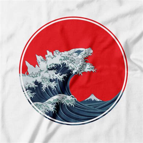 Godzilla T-Shirt Wave Tanagawa Kaiju Monster Tokyo India | Ubuy