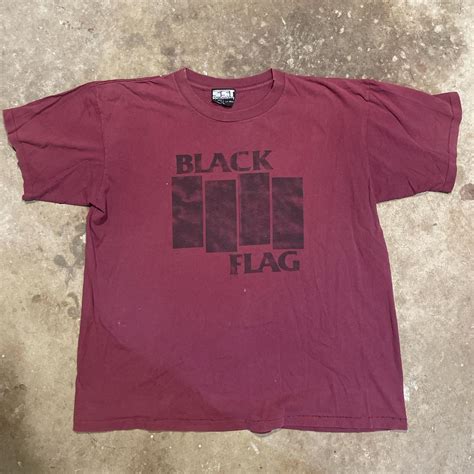 vintage 80s black flag shirt single stitched,... | Depop