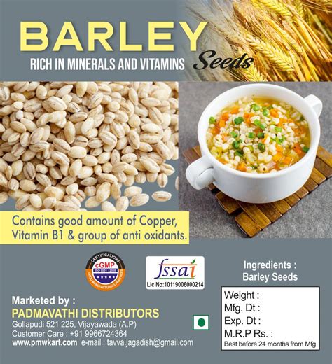 Pmw - Barley Seeds - Yavvalu - Hordeum Vulgare - 1 Kilo - For Pooja ...