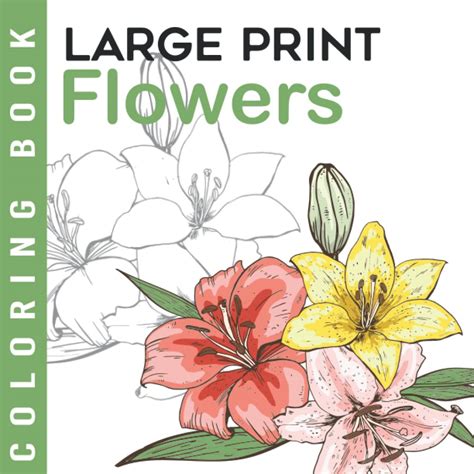 Easy Large Print Coloring Book for Seniors: Flowers India | Ubuy