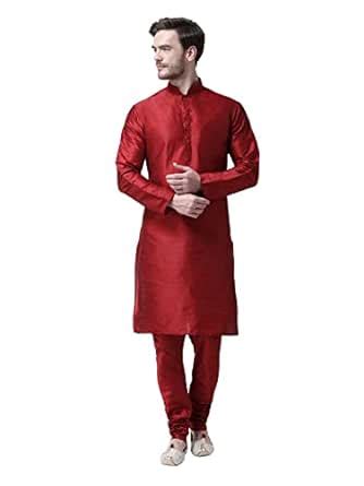 SG LEMAN Mens Kurta Set (27920-MAHROON-40) : Amazon.in: Clothing ...