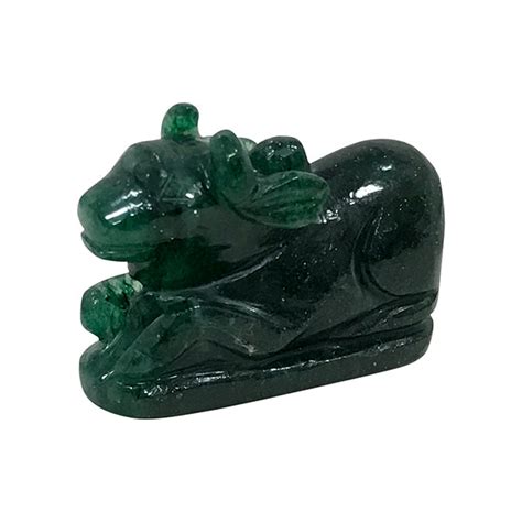 Giri - Green Jade Nandi | Nandi Statue | Nandi Idol
