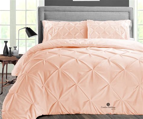 Luxury Peach Pinch Duvet Cover Set - Any Sizes — comfortbeddings-usa