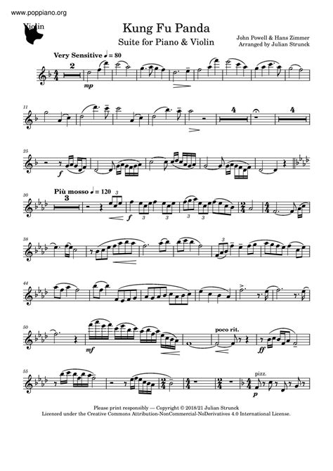Hans Zimmer-Kung Fu Panda - Oogway Ascends Violin Score pdf, -カンフー・パンダ ...