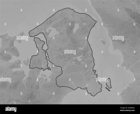 Hovedstaden, region of Denmark. Grayscale elevation map with lakes and rivers Stock Photo - Alamy