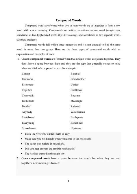 Image result for Compound Word Examples