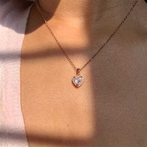 Buy Mini Heart Necklace in Sterling Silver With Rose Gold Plating ...
